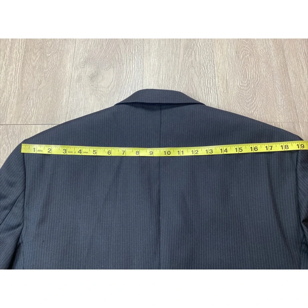 Banana Republic Suit‎ Jacket Sport Coat Blazer Wool 3 Button Black Stripe 42S